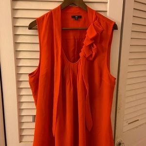 Gap Sleeveless Blouse With Ribbon/Ruffle Detail